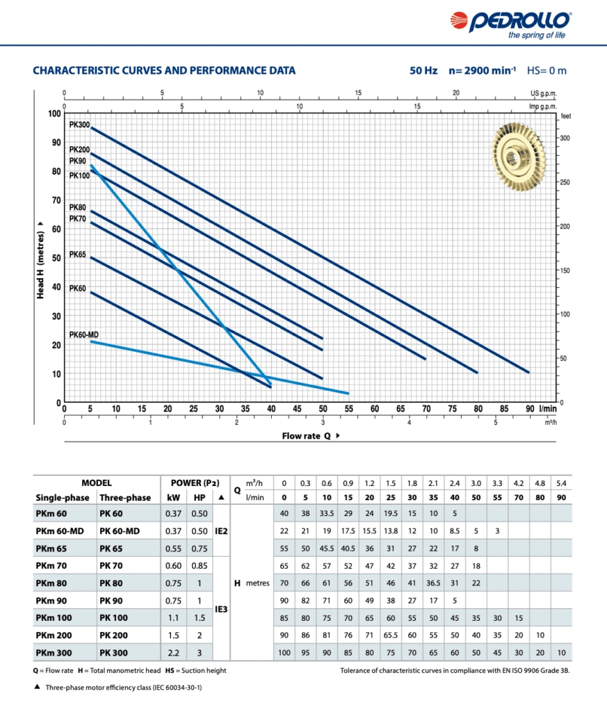 CURVES AND PERFORMANCE DATA PK-SP-01